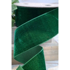 2.5” Emerald Green Velvet Ribbon, Designer Ribbon, Velvet Ribbon, Emerald Green Ribbon, Christmas Ribbon, Mardi Gras Ribbon, St Patrick’s Da