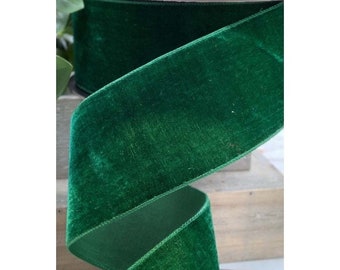 2.5” Emerald Green Velvet Ribbon, Designer Ribbon, Velvet Ribbon, Emerald Green Ribbon, Christmas Ribbon, Mardi Gras Ribbon, St Patrick’s Da