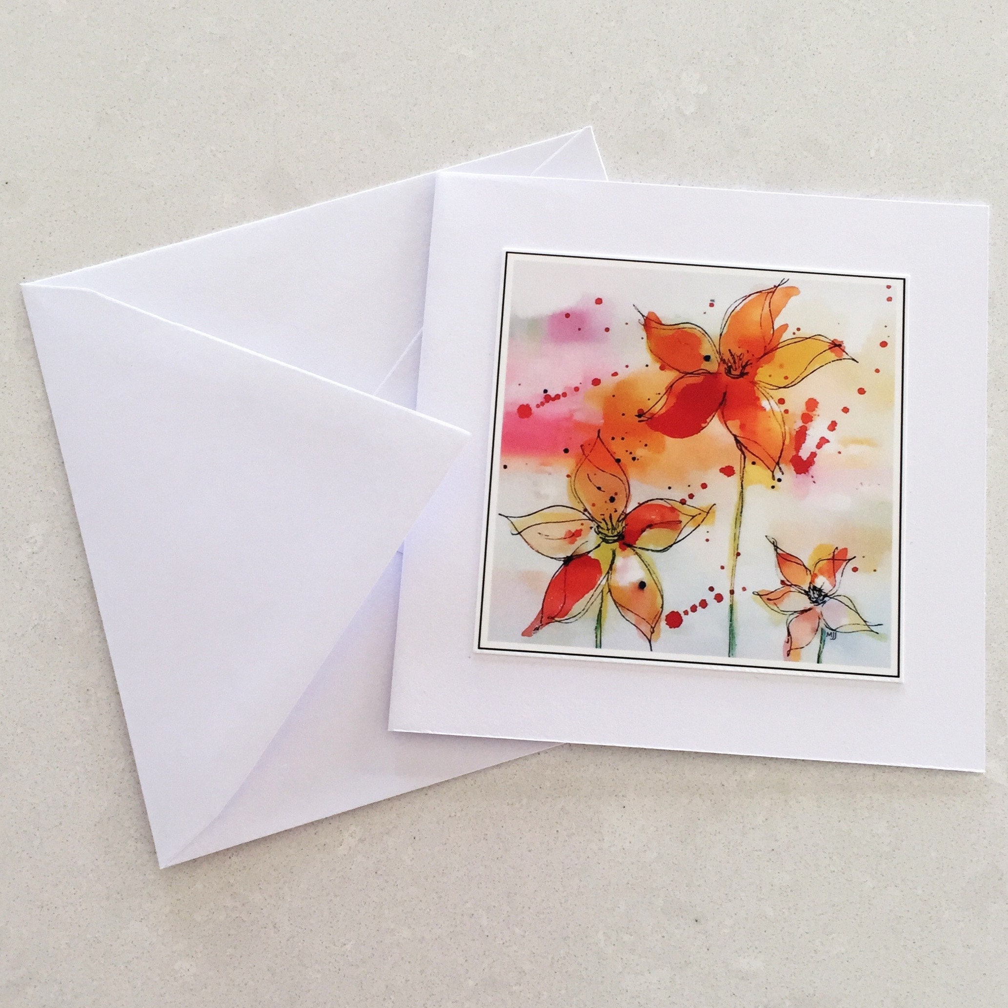 Small Cards & Envelopes Set of 3 Watercolour Cards Set of 3 Etsy