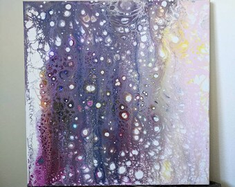 Fluid Art Abstract Art Acrylic Painting Acrylic Art Home Decor Art Deco Art Decor Original Art One of a Kind "Everlasting" 14x14 Canvas