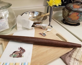 French Pastry Rolling Pin Black Walnut. Made USA. Finished with walnut oil. Handmade one at a time in North Carolina USA