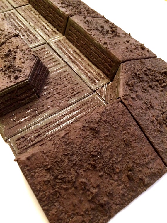 Mud trench modular scatter terrain system for miniature war gaming 1/48 scale, 38mm or similar