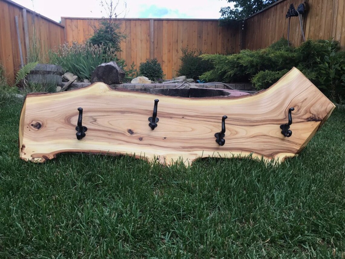 Live edge coat rack Etsy