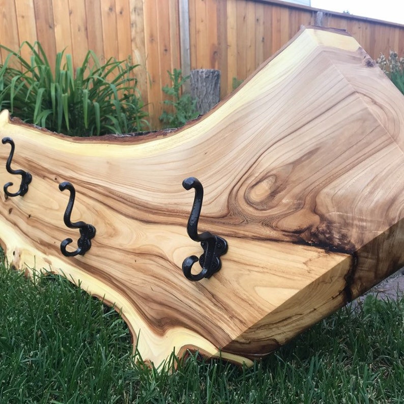 Live Edge Coat Rack Etsy