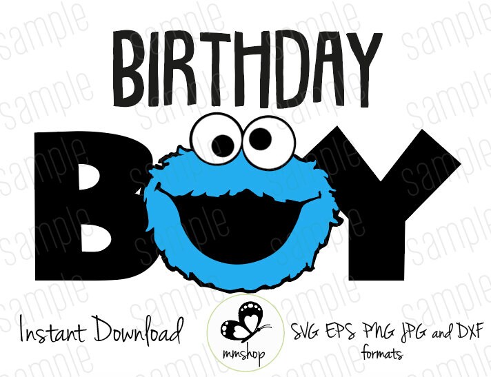 Download Birthday Boy Cookie Monster Sesame Street Instant | Etsy