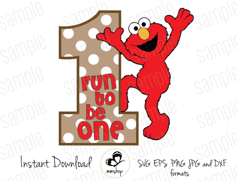 Download Fun To Be One Elmo Sesame Street Instant Download SVG | Etsy