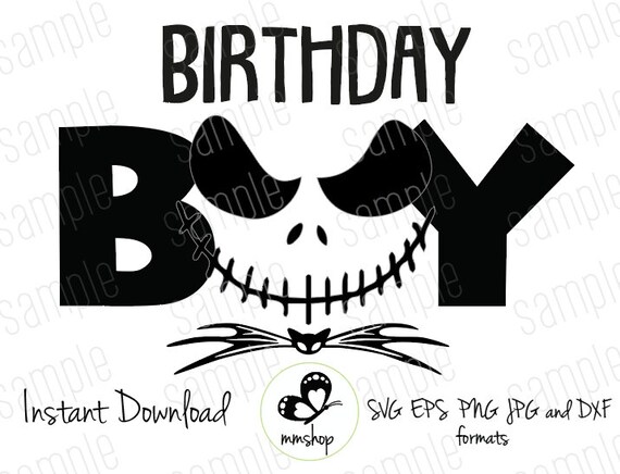 Jack Skellington Birthday Boy Instant Download SVG FILES | Etsy