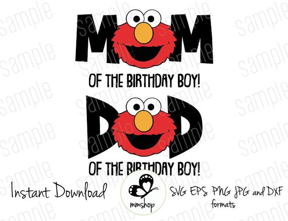 Download Elmo Sesame Street Mom and Dad of the Birthday Boy | Etsy