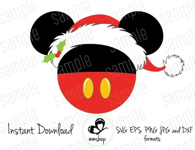 Download Mickey Santa Hat Instant Download SVG FILES | Etsy