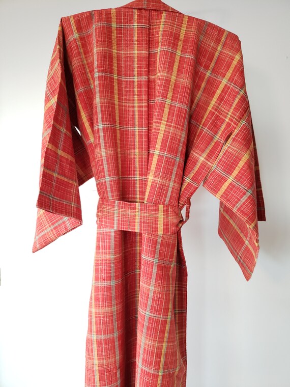 REAL Japanese Kimono Robe, Plaid- Check Pattern 1… - image 4