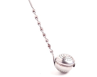 1970 Tea Strainer Infuser, Spoon for brewing tea, Hinged Loose Tea Spoon