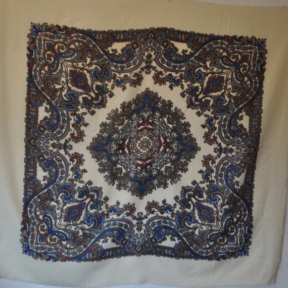 Floral scarf/ folk shawl/ blended cloth/ Floral s… - image 8