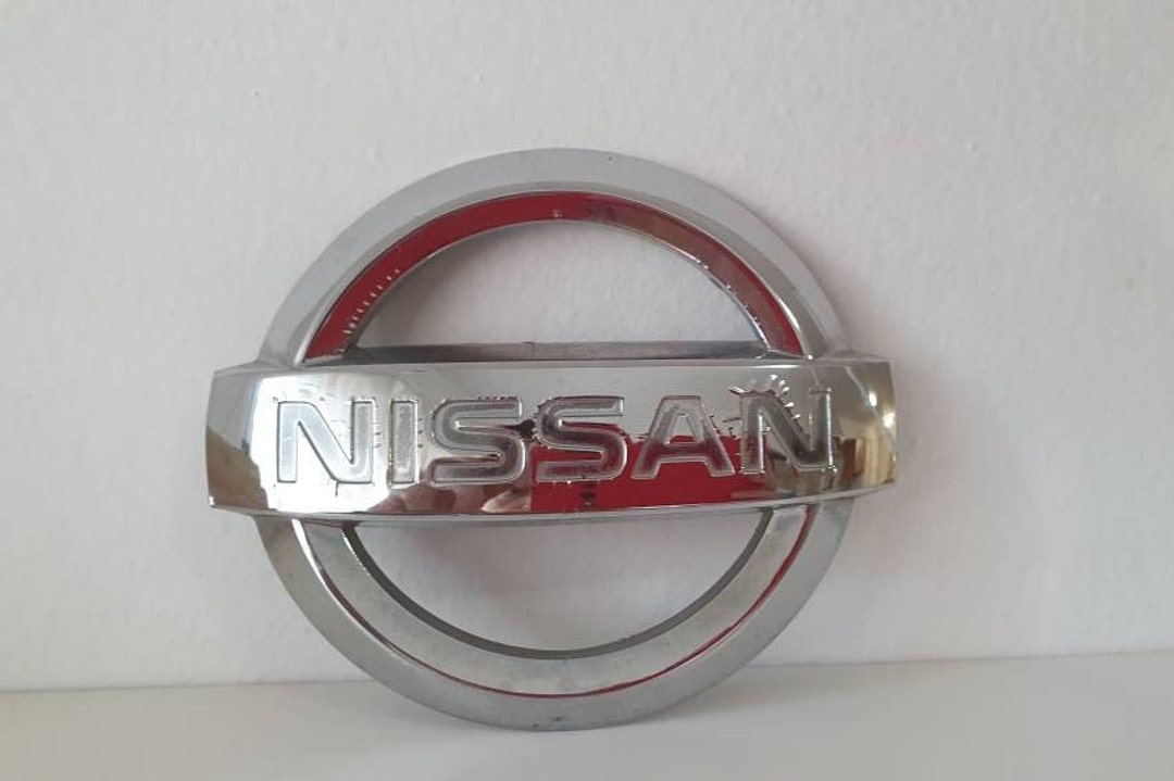 Nissan Front Grille Emblem Collectible Silver Chrome Nissan Etsy