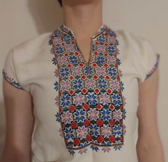 Handcrafted School Girls' Embroidered Blouse: Uni… - image 1
