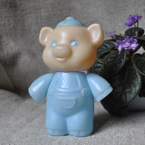 Juguete orgánico de plástico para niños, personaje de dibujos animados soviético "Cerdito feliz" de 1970 de la URSS