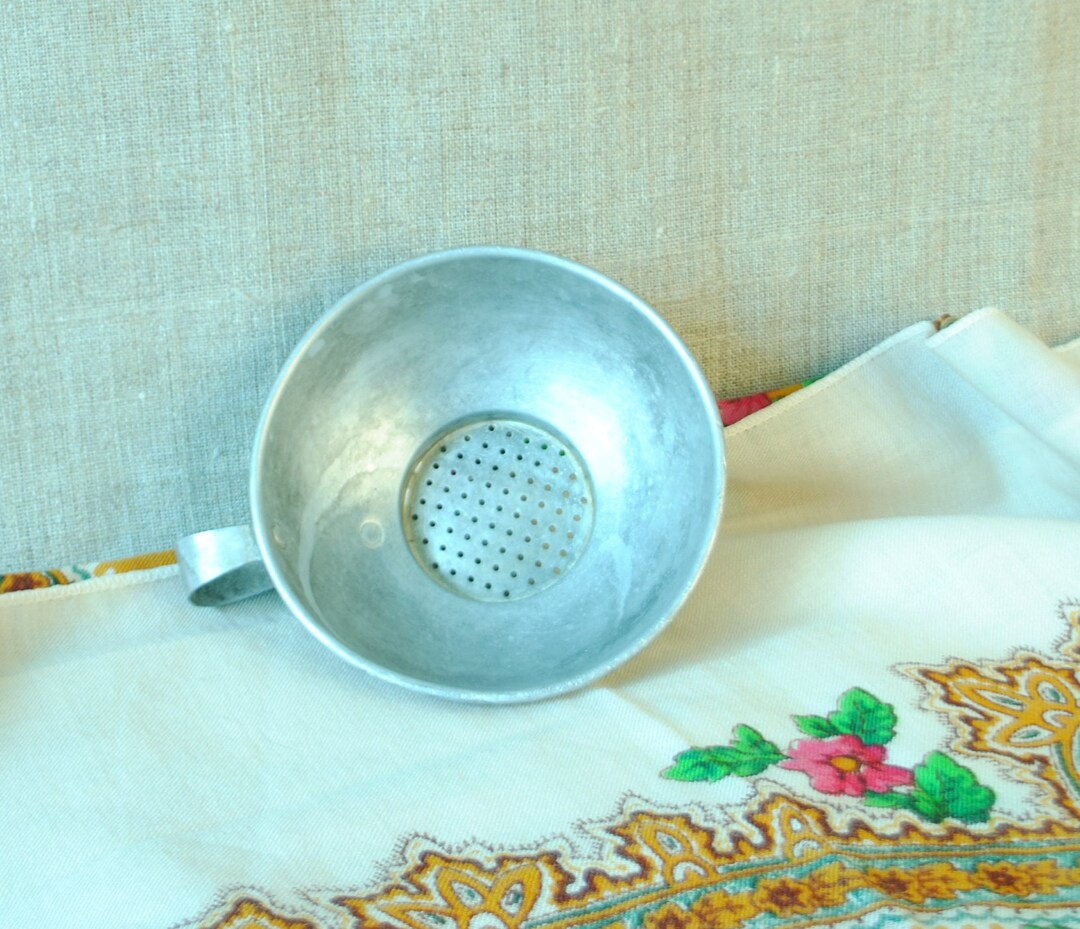 Vintage Aluminum Strainer Colander Century Kitchen Tool Etsy