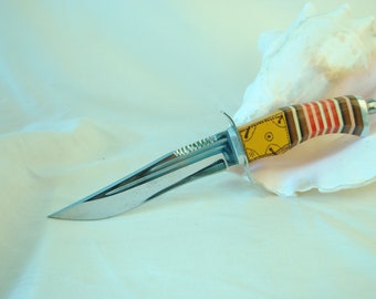 Vintage Ukrainian Souvenir Knife with Plexiglass Handle - 1970s Collectible