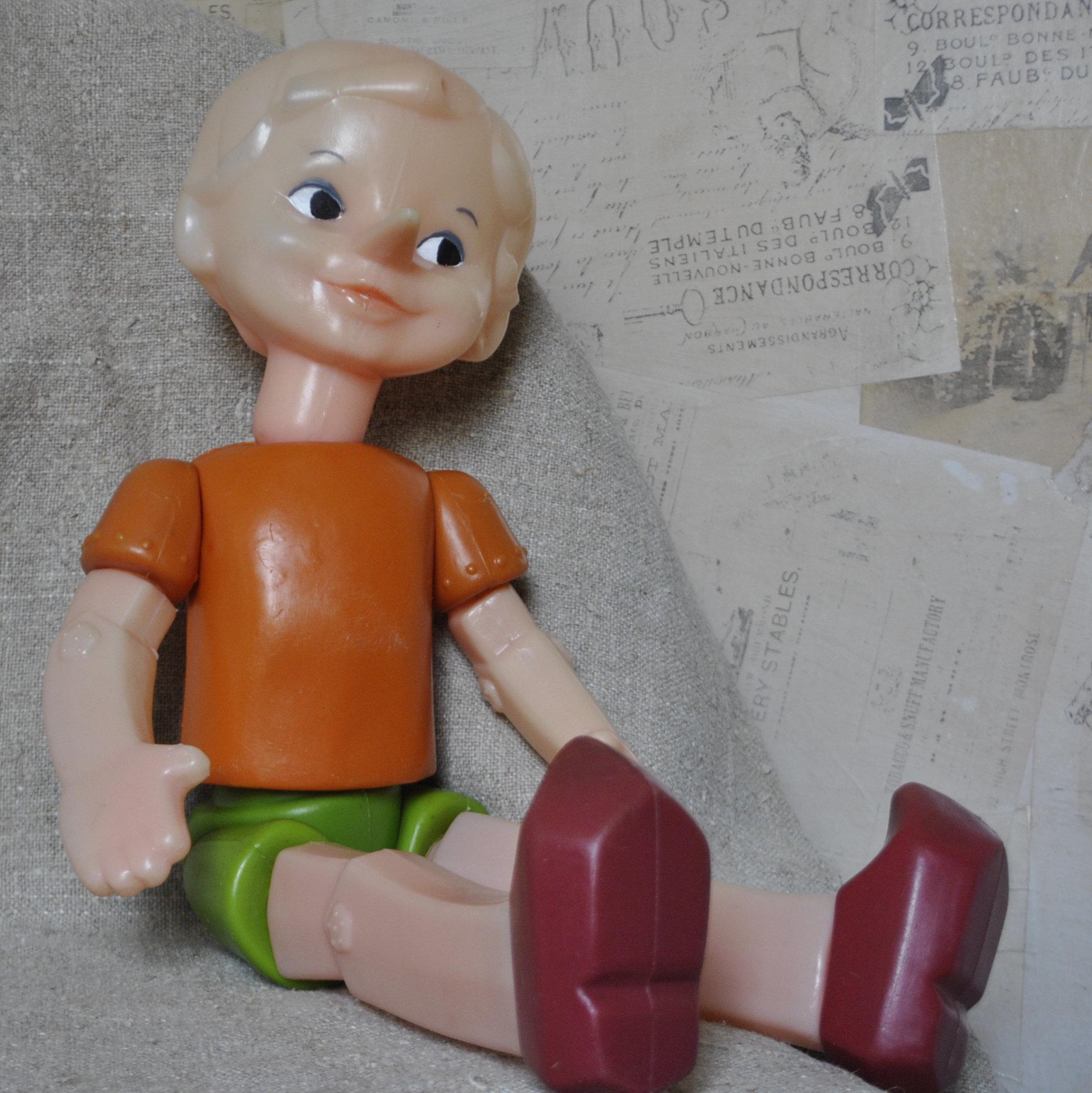 Big doll Pinocchio/Buratino 21,5", USSR Toys 1970s