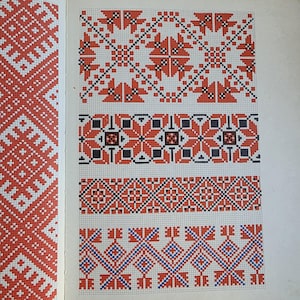 Vintage Ukrainian Embroidery Patterns Book – Soviet Folk Cross-Stitch Designs, Floral Ethnic Motifs, 1987s Textile Art
