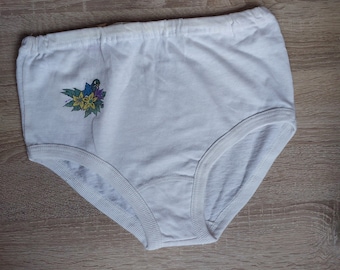 1992 Ukrainian Girls' White Underpants - Size 84, Soviet-Era Nostalgia, New Old Stock