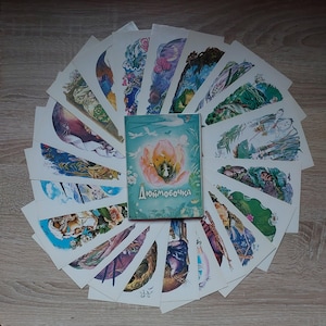 Thumbelina-postkaartenset, sprookje van Andersen, kunstenaar Malova M. 1984, vintage geïllustreerde kaarten