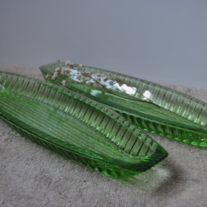 1960 - 2 Fish Appetizer Plates, Textured Glass Serving Dish