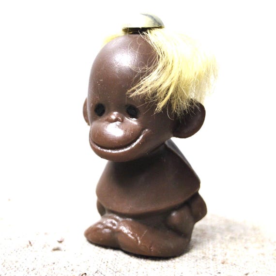 Poupée Soviétique Rare Singe Langur En Plastique Vintage - Jouet Collection Années 70