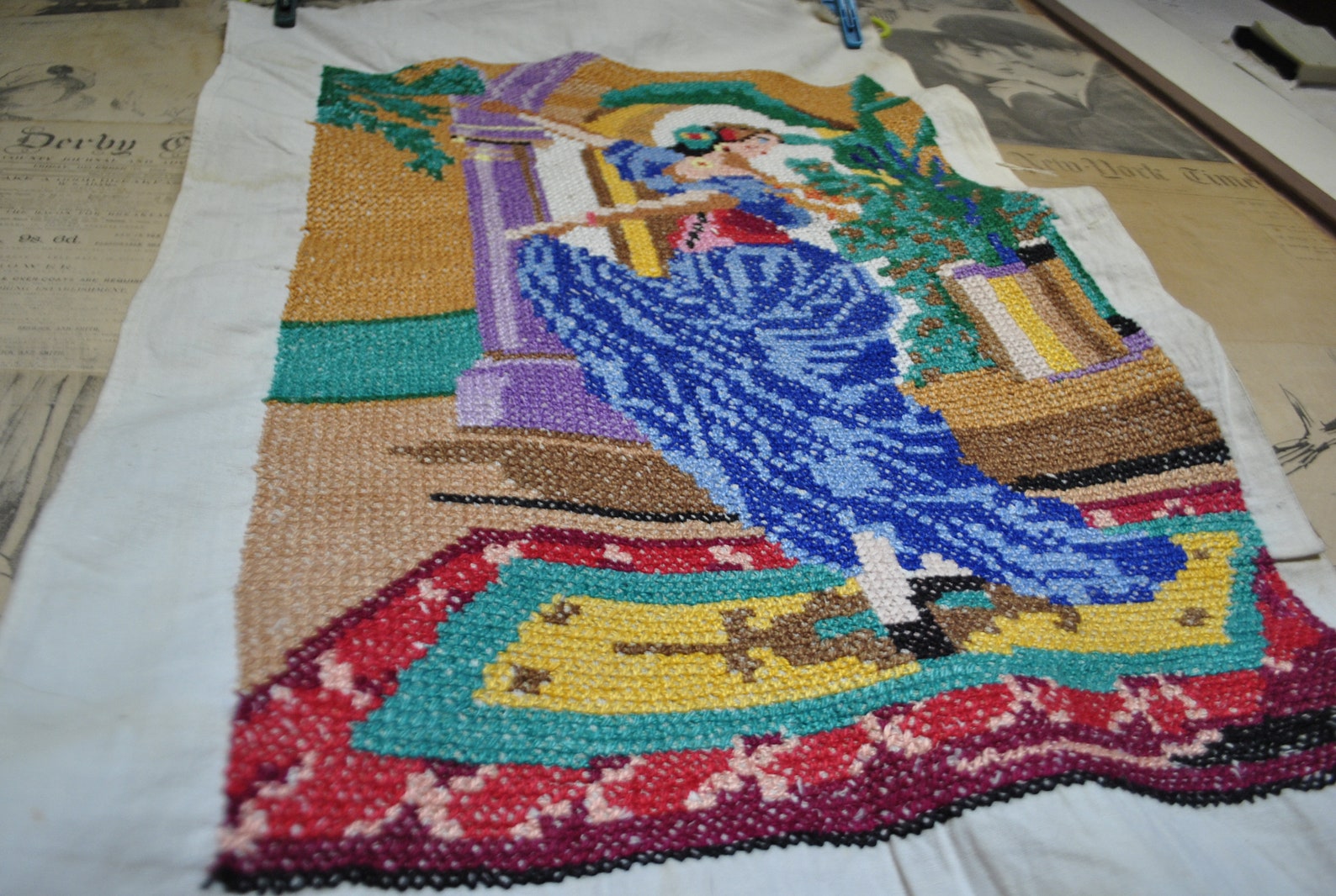 Finished Completed Gypsy Embroidery Vintage Embroidery Etsy