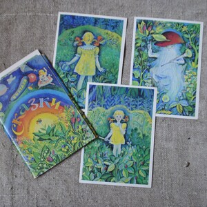 Märchen von V. Kataev, selten Set von 16 Karten, Illustratorin A. Stella Aristakesova, hergestellt 1988