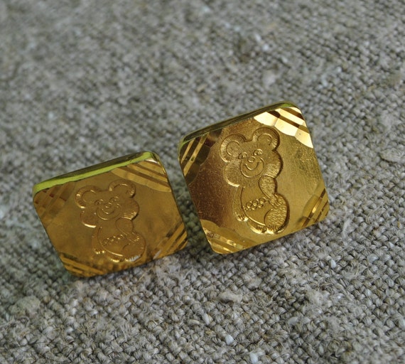 Olympic Bear cufflinks for men,   Square cufflink… - image 3