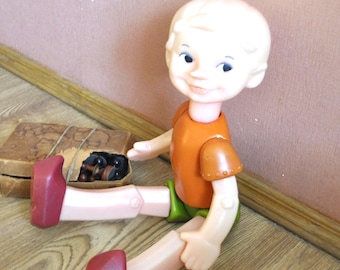 Big doll Pinocchio/Buratino 21,5", USSR Toys 1970s
