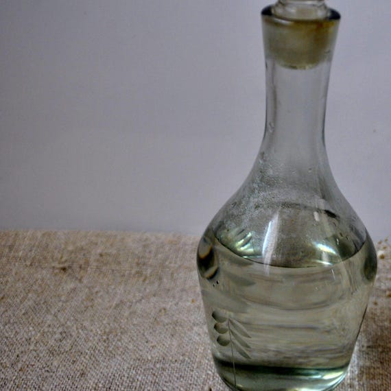 Glaskaraffe, Karaffe für russischen Wodka, klein, 300ml Flasche, Küchendekor aus der UdSSR