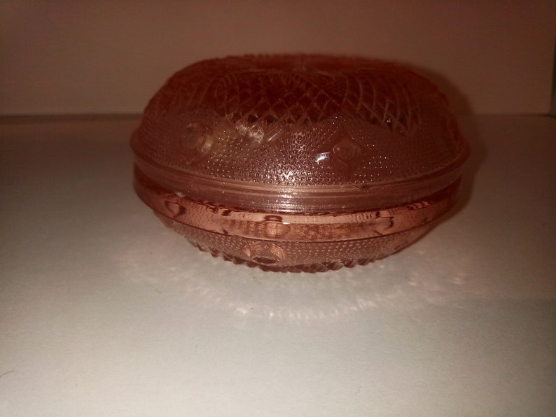 wedding ring or caviar vase box sugar from USSR 1980 Russian crystal glass round casket for Jewelry