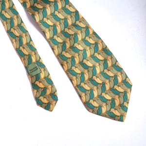 Vintage Seidenkrawatte von Nazarene Gabrielli – Papageien Print – 100% Seide Made in Italy – Geschenk für Vogelliebhaber oder Sammler