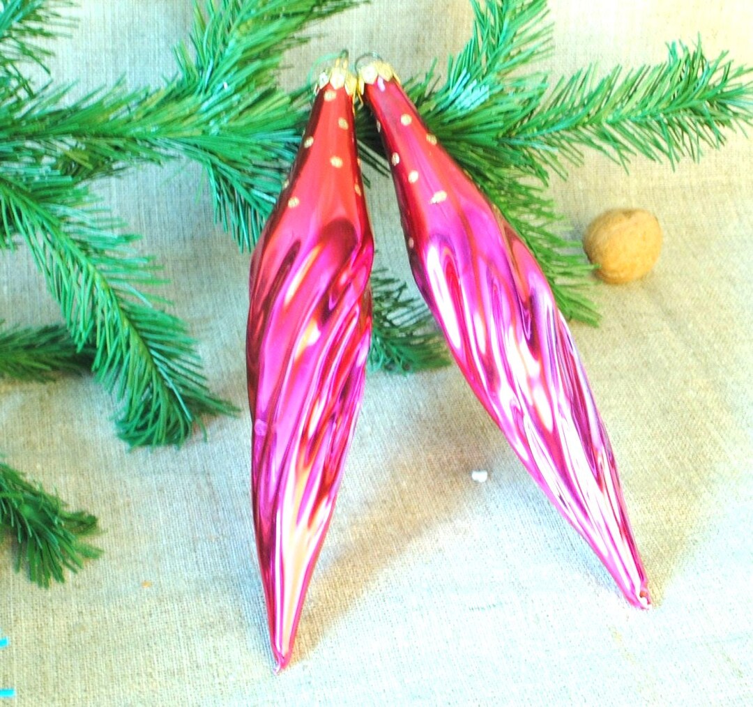 ヴィンテージ ソビエト　ガラス製クリスマス電飾11個セット　アンティーク ヴィンテージガラスつらら飾り（2個） – 1980年代ソビエトクリスマス