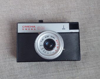 Film-camera Smena 8 M Lomo, Working Camera with case-1970
