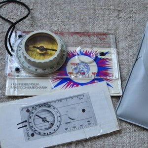 Vintage East Germany Compass Sport 4 - Orienteering Tool with Case