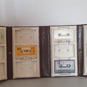 Vintage Cassette Holder Album: Retro Music Decor with 5 Cassettes
