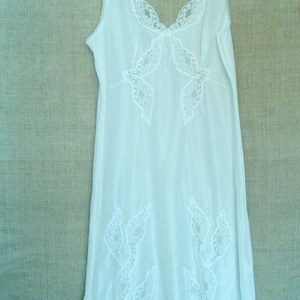 Vintage 80s Lace Nylon Slip Dress: Bela Crkva Lingerie, Made in Yugoslavia