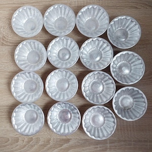 Set of 15  Fluted Small Molds - Aluminum Cupcake Muffin Pans, 3.5&quot; - Vintage 1980s