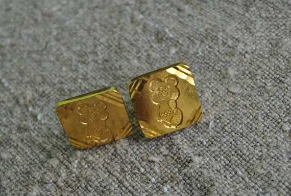 Olympic Bear cufflinks for men,   Square cufflink… - image 4