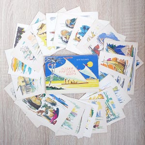 Jeu de 21 cartes postales Les bateaux des peuples du monde, soviétiques, russes, 1971