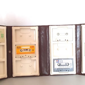 Vintage Cassette Holder Album: Retro Music Decor with 5 Cassettes