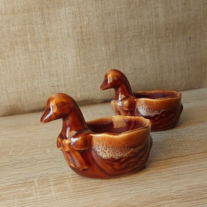 Salt shakers in the form of ducks, Ukrainian majolica ceramics-1980.
