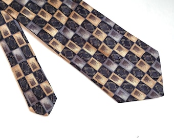 Corbata de seda vintage de Debenhams: corbata geométrica retro.