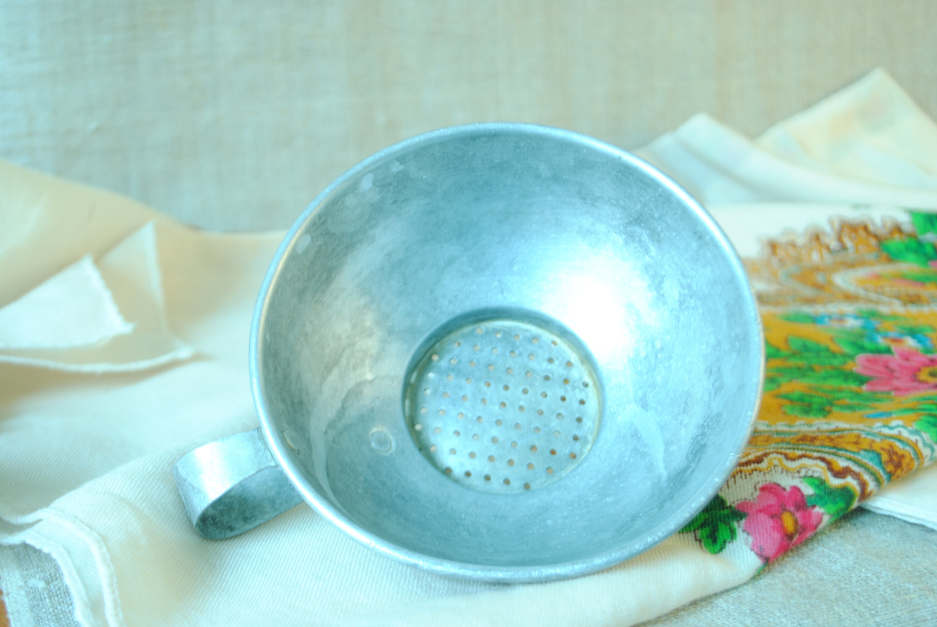 Vintage Aluminum Strainer Colander Century Kitchen Tool Etsy