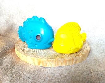 1960s USSR Plastic Fish Toy Set: Retro Nursery Decor