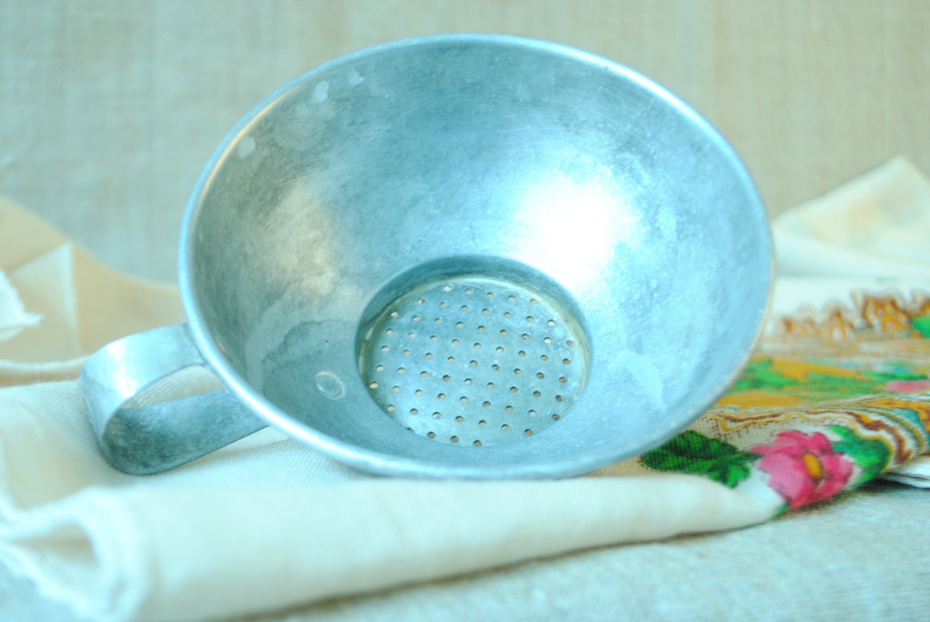 Vintage Aluminum Strainer Colander Century Kitchen Tool Etsy