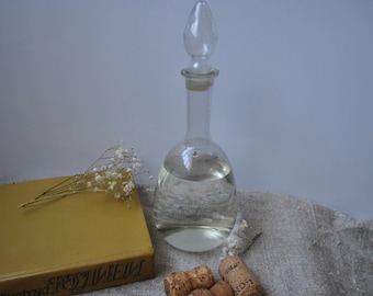 1960s Glass Vodka Decanter: Vintage USSR Kitchen Decor (550ml)