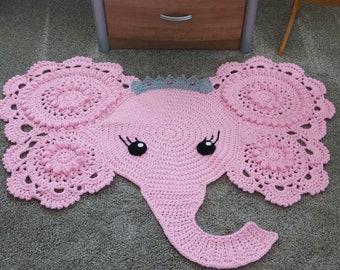 pink elephant rug for nursery